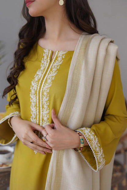 3-Piece Lawn Embroidered Shirt With Heavy Embroidered Soft Chiffon - 23163