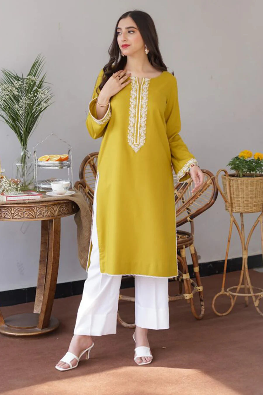 3-Piece Lawn Embroidered Shirt With Heavy Embroidered Soft Chiffon - 23163