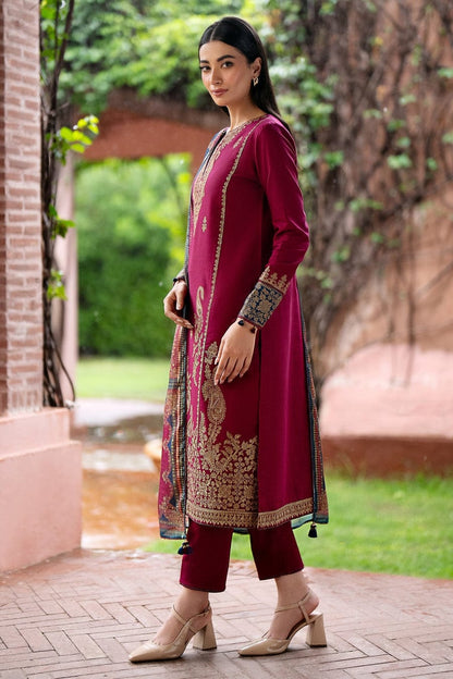 3-Piece Lawn Embroidered Shirt With Digital Print Diamond Dupatta - 5133