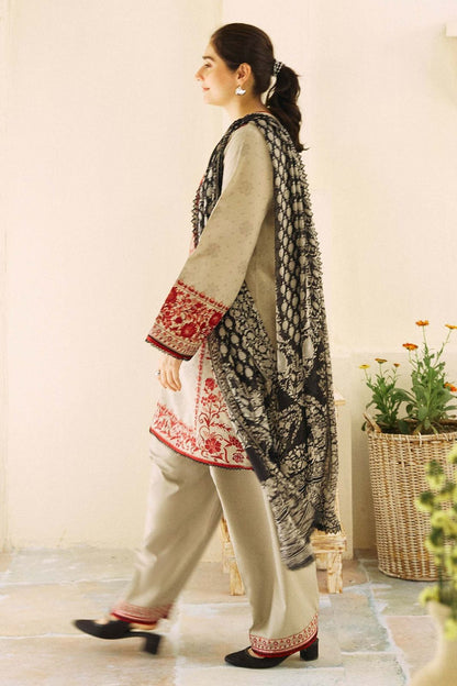 3-Piece Lawn Embroidered Shirt With Digital Print Diamond Dupatta - 4184