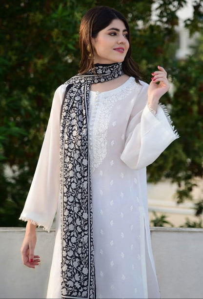 3-Piece Lawn Embroidered Shirt With Digital Print Diamond Dupatta - 4164