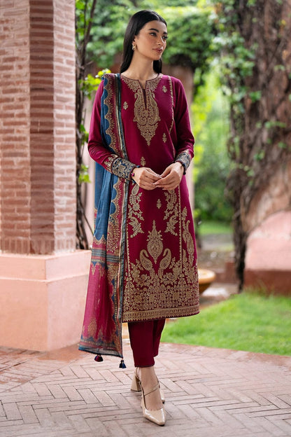 3-Piece Lawn Embroidered Shirt With Digital Print Diamond Dupatta - 5133