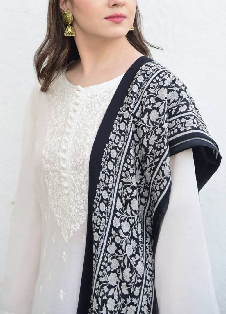 3-Piece Lawn Embroidered Shirt With Digital Print Diamond Dupatta - 4164