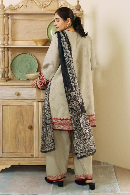 3-Piece Lawn Embroidered Shirt With Digital Print Diamond Dupatta - 4184